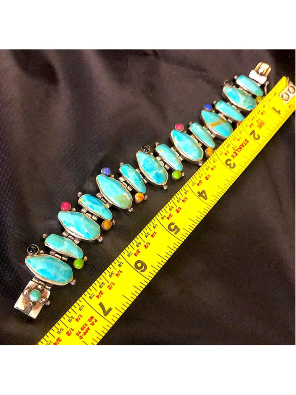 BARSE Turquoise Sterling Silver Multi Gemstone Southwestern Bracelet - Picture 7 of 16